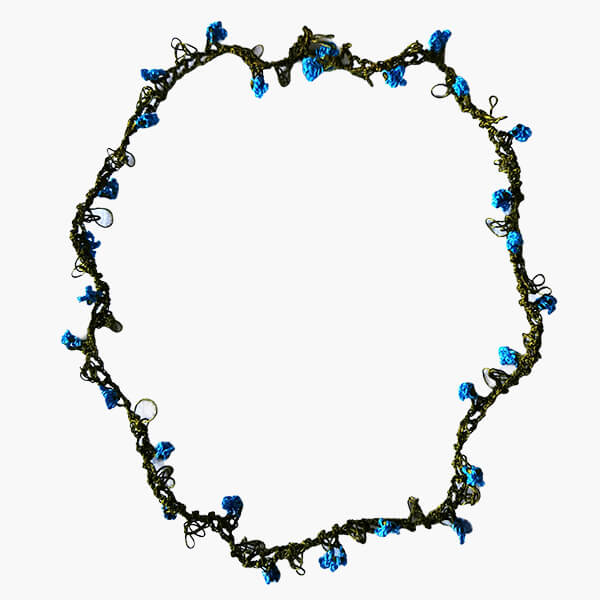 Blue crochet necklace / headband