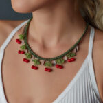 Macro Crochet Cherry Necklace
