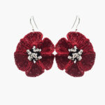 Crochet poppy earrings