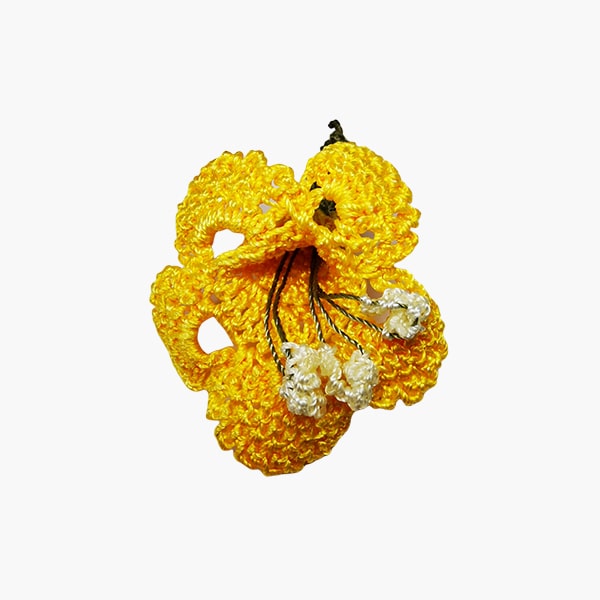 crochet flower brooch Yellow