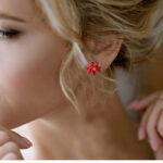 Silk Thread Needle Lace Stud Earrings