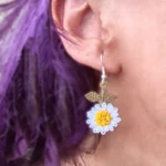 Handmade Needle Lace Technique Lemon Earrings Handmade Needle Lace Technique Lemon Earrings