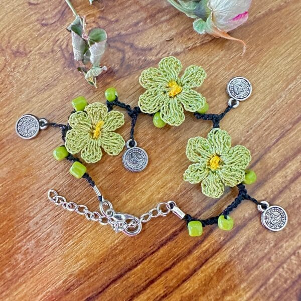 Floral Micro Crochet bracelet