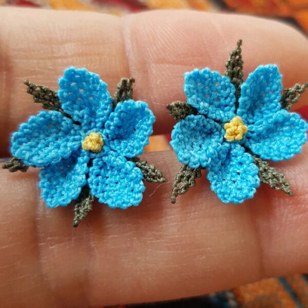 Silk Thread Needle Lace Stud Earrings
