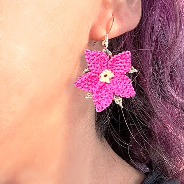 Silk thread Needle Lace Earrings