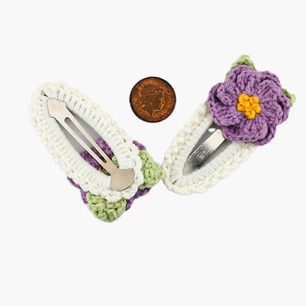 Floral Cotton Crochet Hair Clips