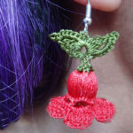 Silk Thread Crochet Bell Flower Earrings