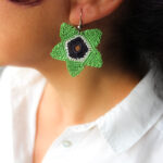 Fine Crochet Star Flower Earrings
