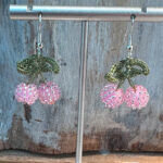 Beaded Cherry Crochet Earrings