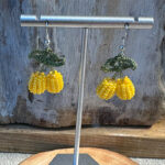 Beaded Cherry Crochet Earrings
