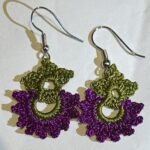 Macro Crochet Purple Earrings