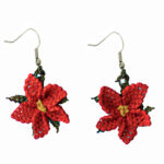 Handmade Silk Thread Needle Lace Floral Earrings