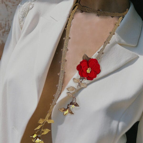 Freestyle Needle Lace Statement Necklace
