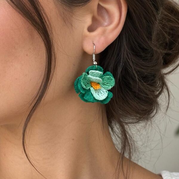3D Micro Crochet Wild Flower Earrings