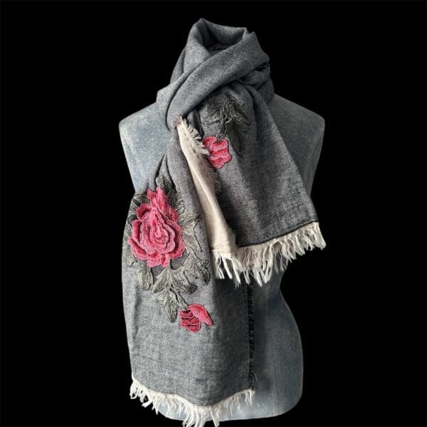 Embroidered Cotton Scarf