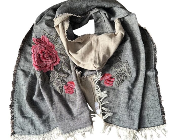 Embroidered Cotton Scarf Embroidered Cotton Scarf