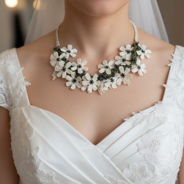 Micro Crochet Statement/Wedding Necklace