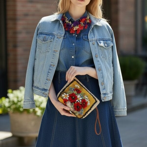 Vintage Embroidery Clutch Bag