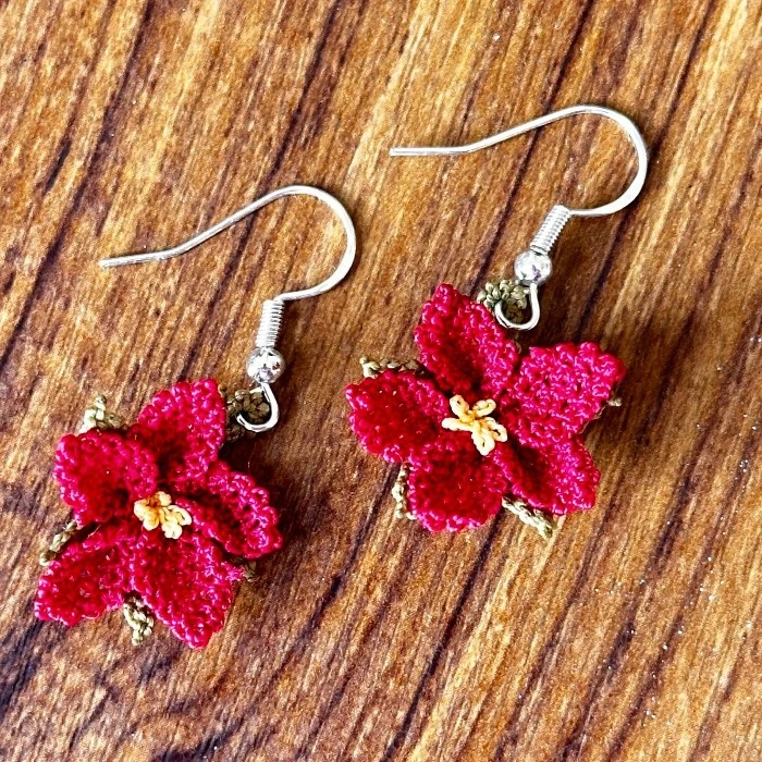 maroon earrings