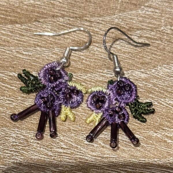 Beaded Embroidery Earrings